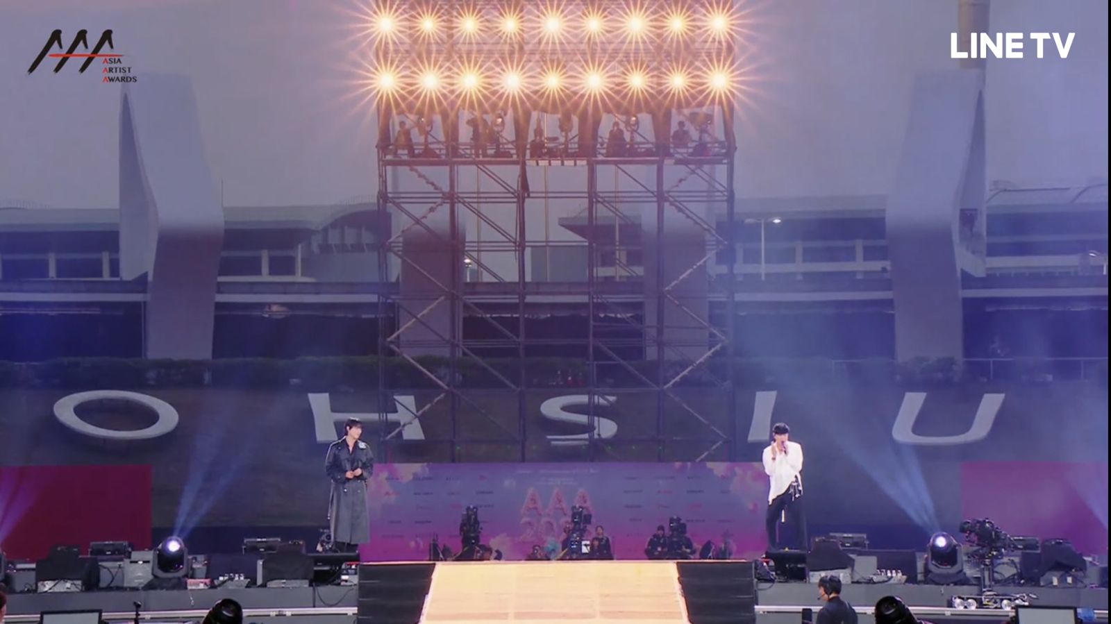 兩人一同在高雄同框演出。LINE TV提供