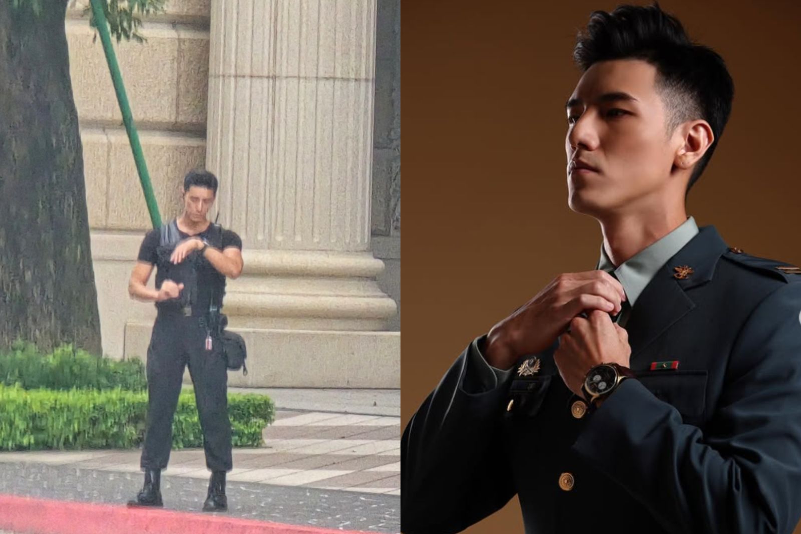 桃園帥保全被偷拍爆紅！竟是當年「天菜排長」　本尊親曝IG帳號、私下身分
