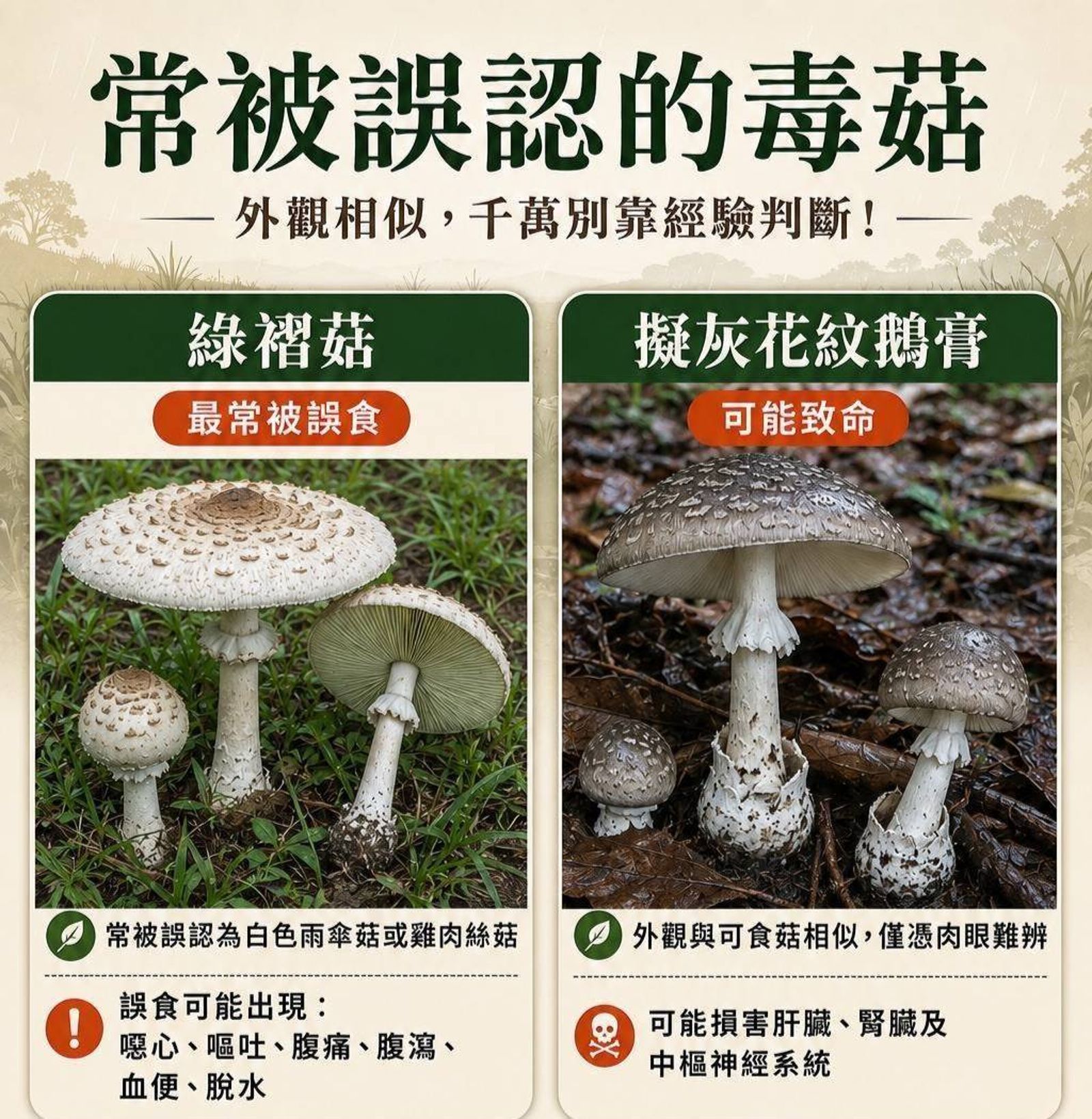 別亂吃!高雄一家3口誤食朋友採贈「野生白菇」慘嘔吐血便 竟是「這款毒菇」惹禍