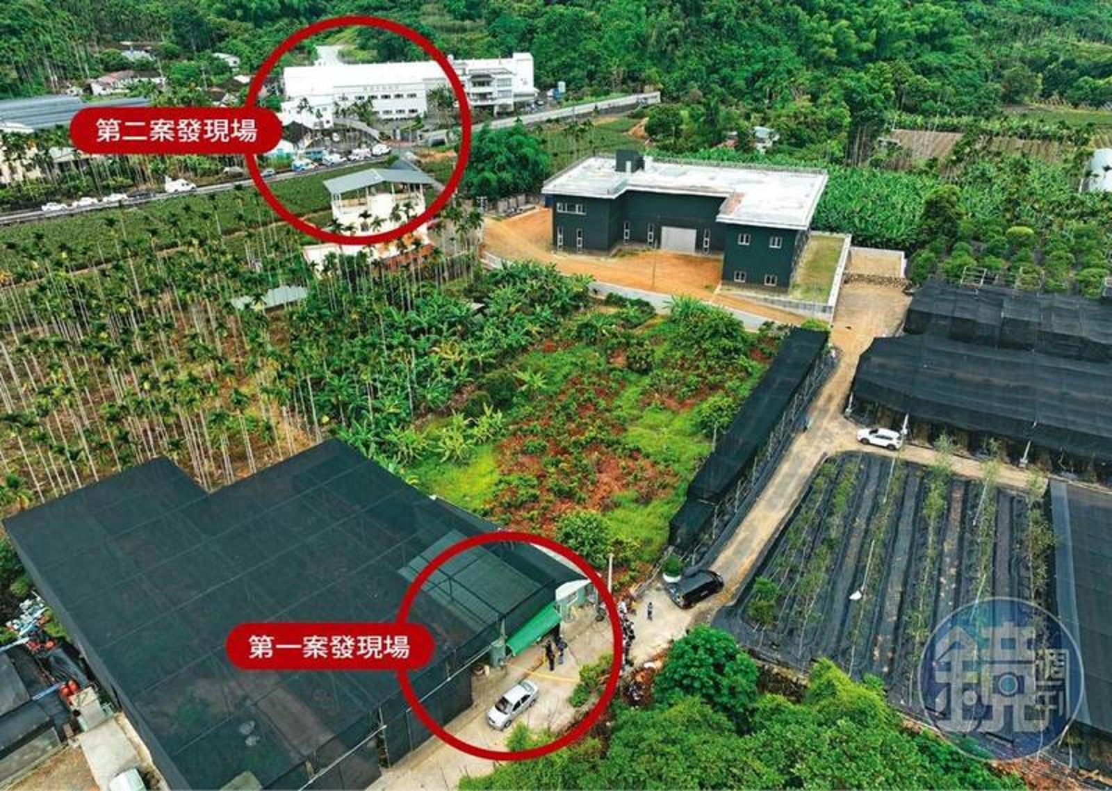 康建生技公司培養牛樟芝的農舍與辦公室,先後成為槍殺案的行刑現場。資料照片/翻攝鏡週刊