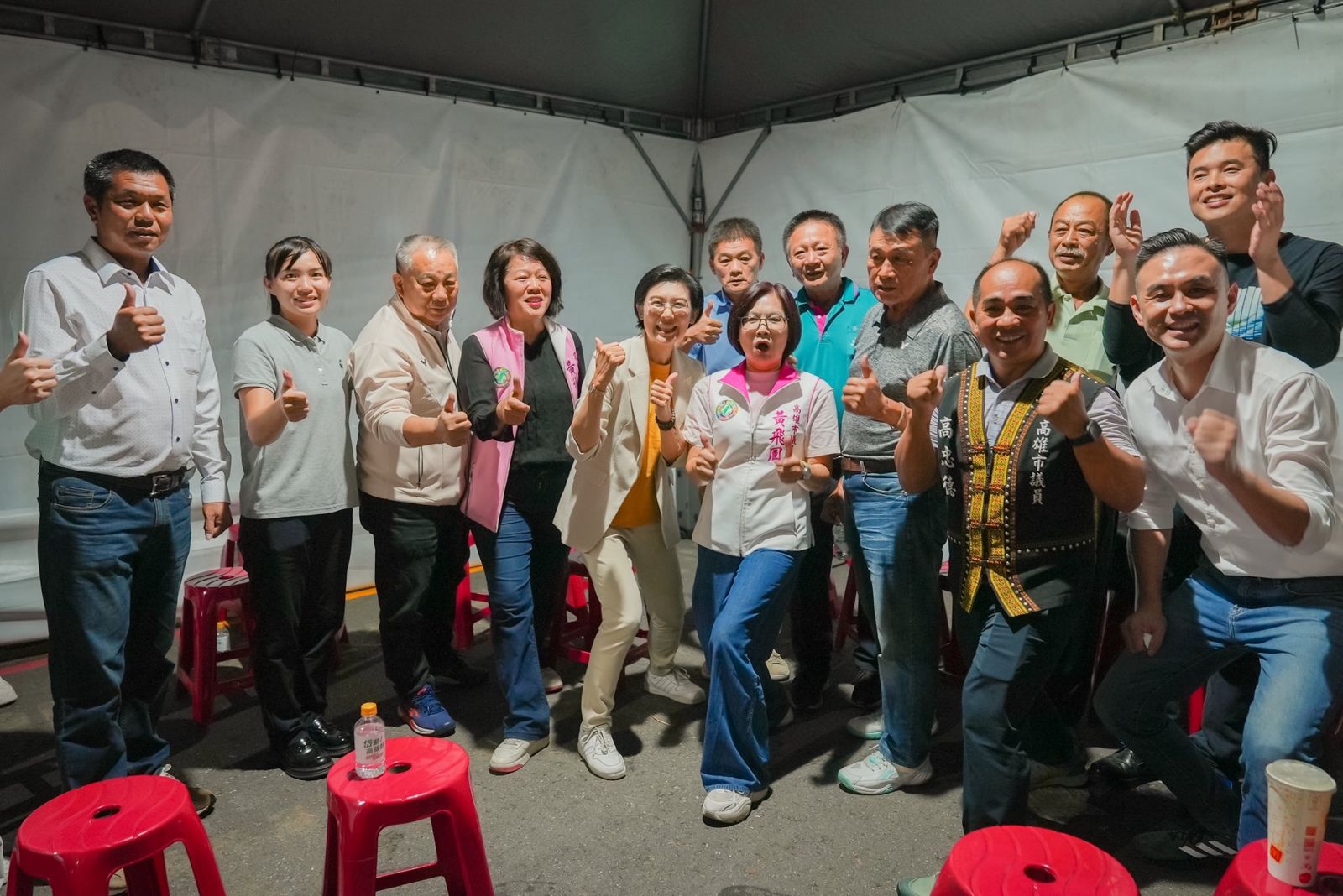 林岱樺岡山造勢活動1日照常舉行，但僅有少數黨公職到場站台支持。（圖／翻攝林岱樺臉書）