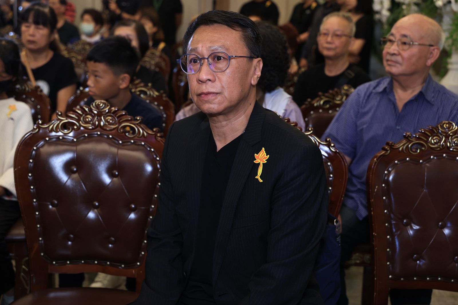 游安順為傅子純告別式擔任引言人。民視提供