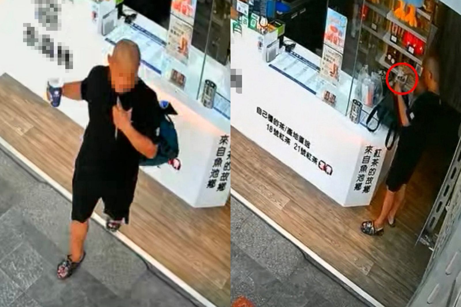 光頭男偷愛心捐款箱!趁手搖飲店員忙碌伸出第三隻手 犯案前他還先做這件事