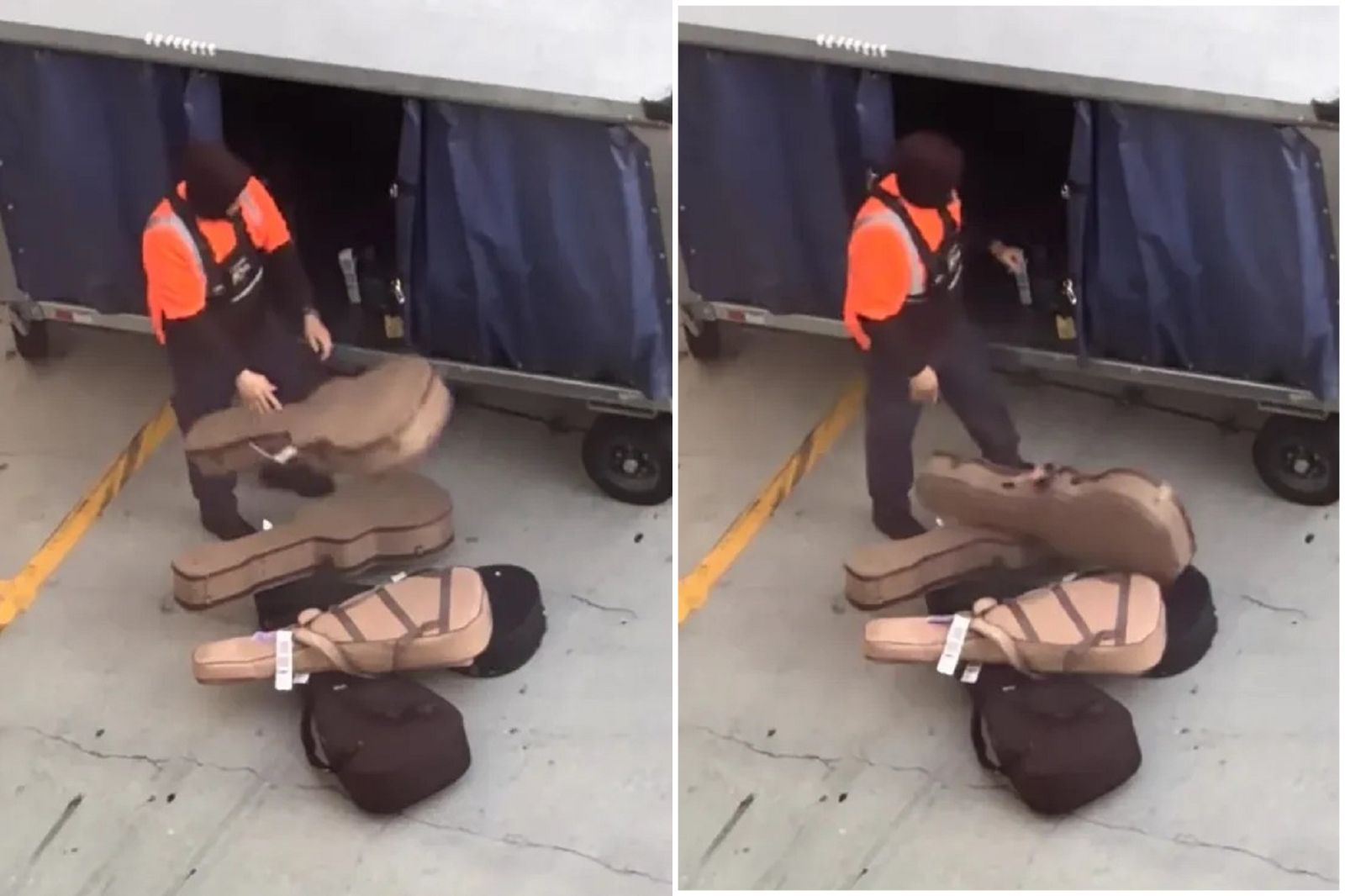 太粗暴了！又有地勤人員把行李當垃圾丟　樂器重摔在地