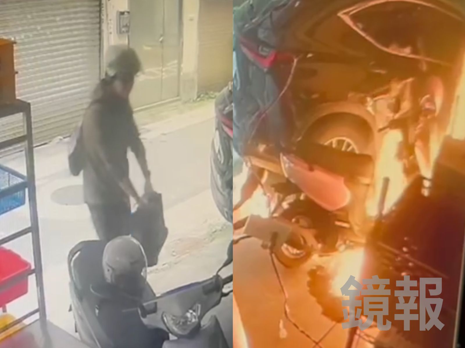 張文「調虎離山」連三縱火畫面曝　火鍋店、重機車主受害財損破百萬