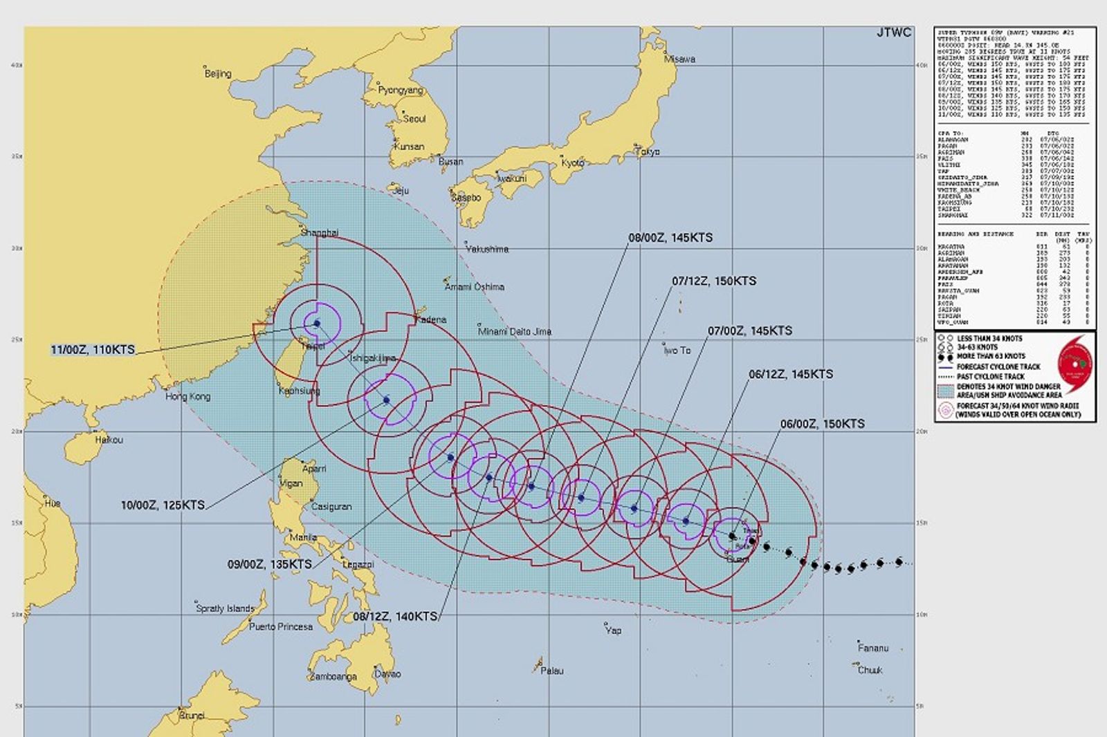 巴威颱風不容小覷! 日本美軍預測:11日有望衝向北台灣