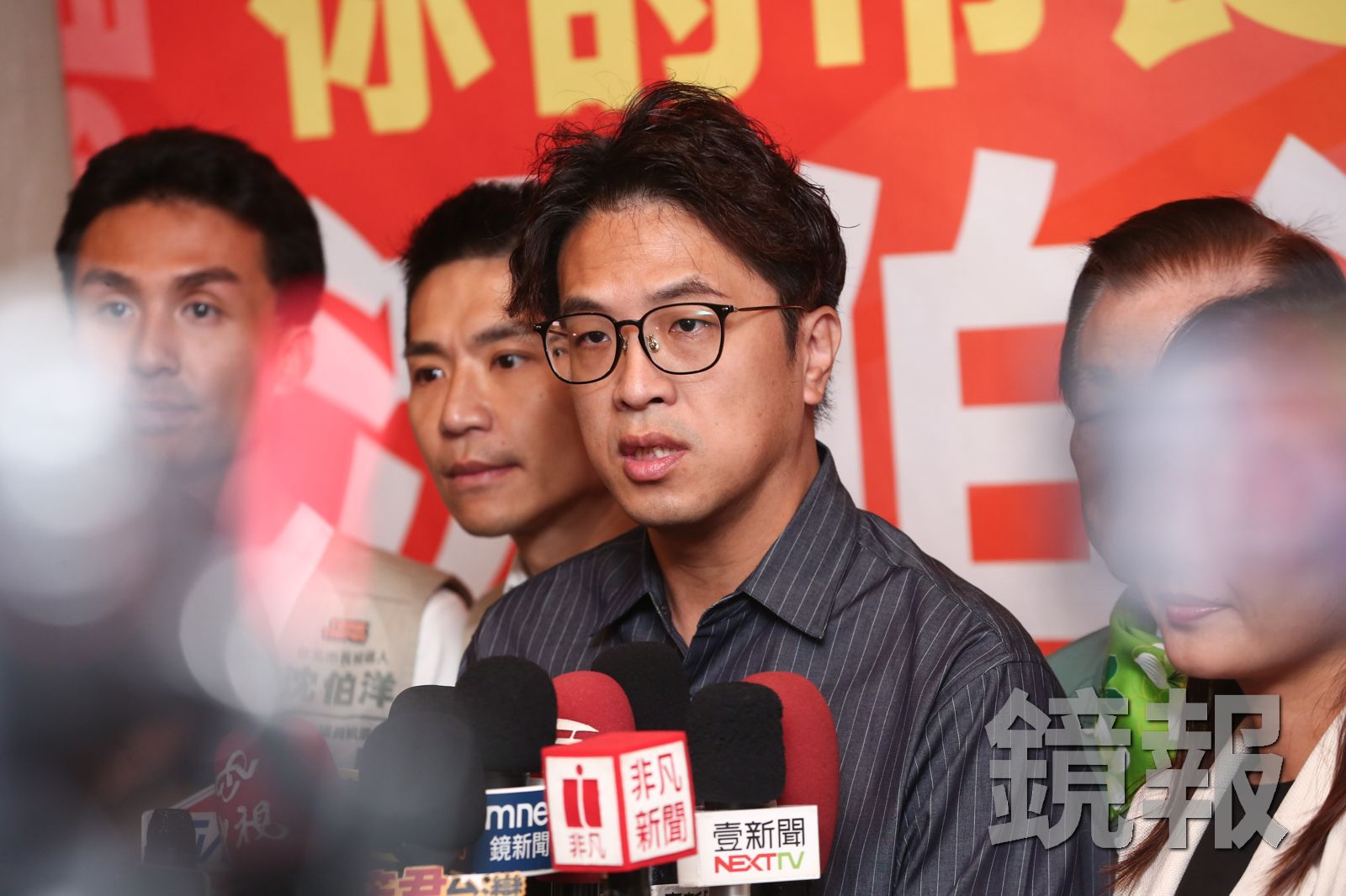 民進黨台北市長參選人沈伯洋樂見台中市長盧秀燕出任蔣萬安競總主委。攝影李鍾泉